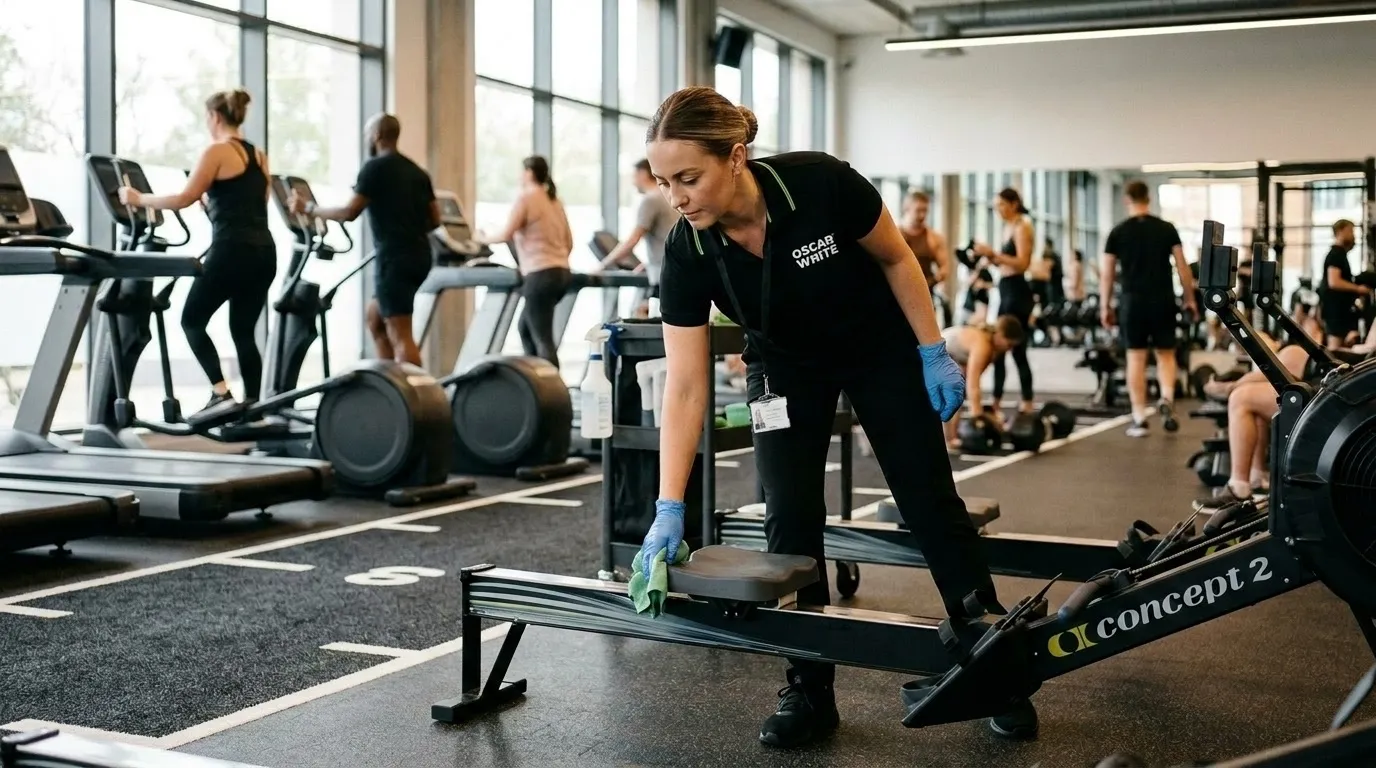 Oscar White team cleaning a gyms & fitness space