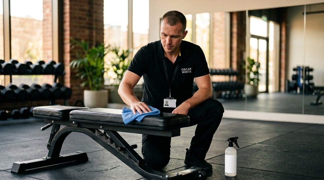 Oscar White team cleaning a gyms & fitness space